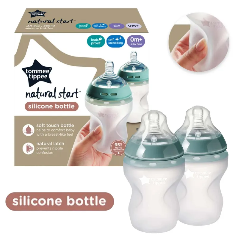 42272811 TT NATURAL START 2 SILICONE B0TTLES 260ml x2