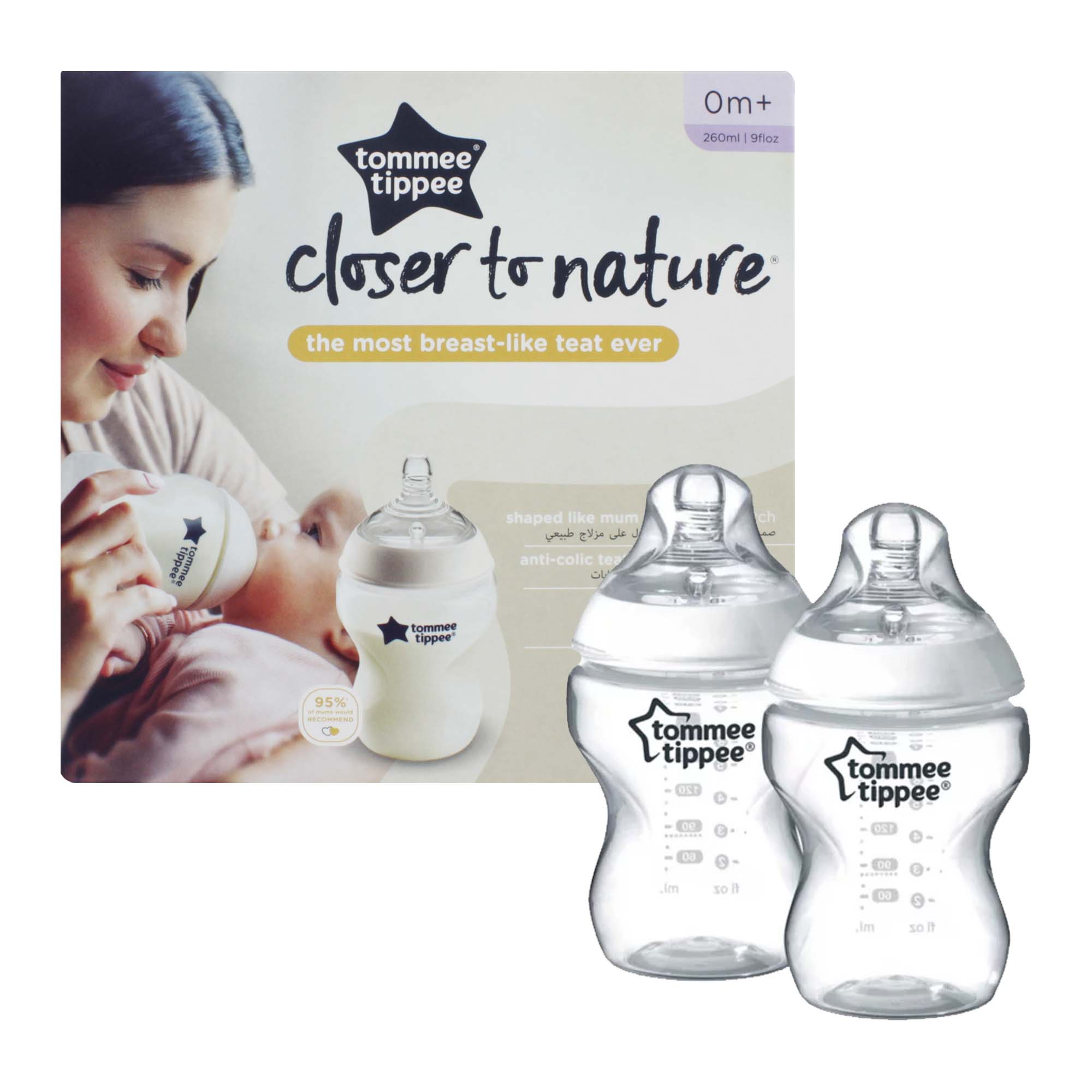 TOMMEE TIPPEE CTN TWIN EASIVENT BOTTLE 260ML 42252090
