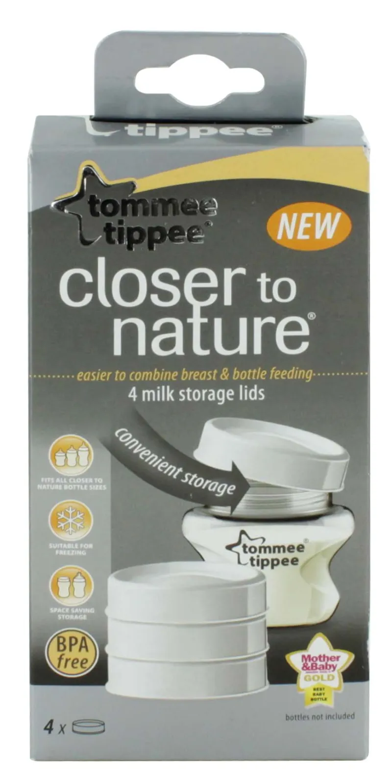 TOMMEE TIPPEE CTN MILK STORAGE LIDS X4 43136141