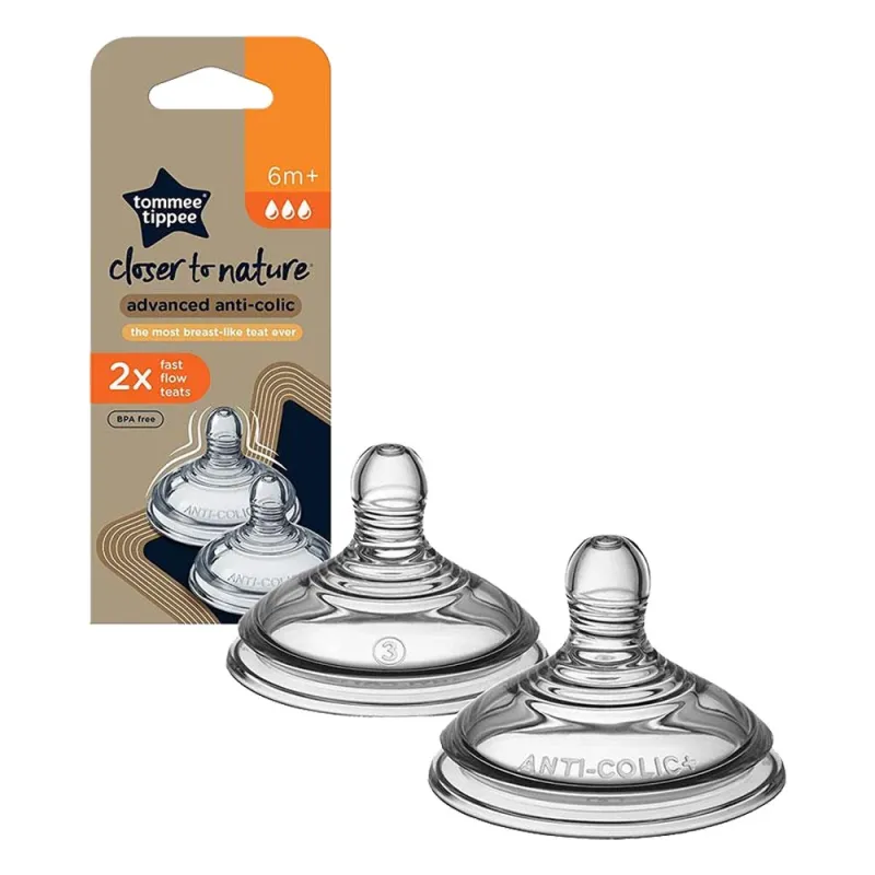TOMMEE TIPPEE  ADVANCED ANTI-COLIC FAST FLOW 2 TEATS 6+ 424582