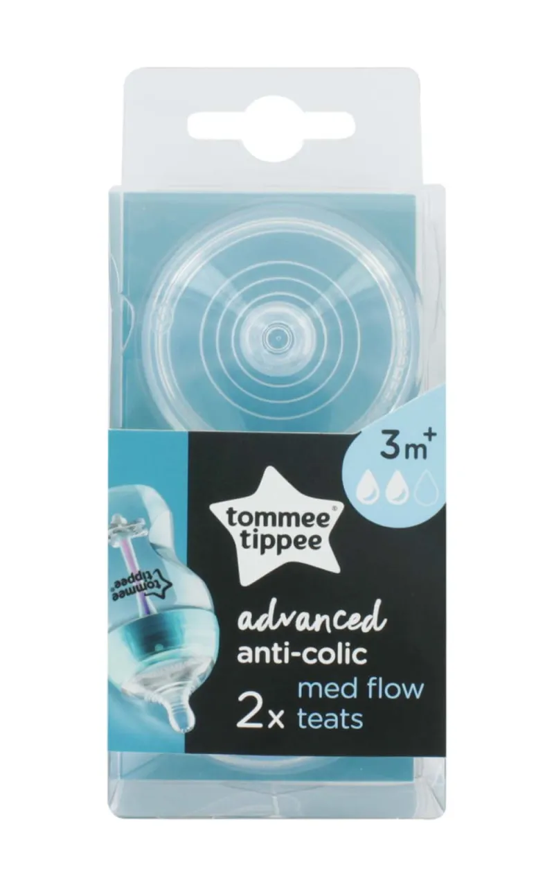 TOMMEE TIPPEE ADVANCED ANTI-COLIC MED FLOW  TEAT 3M+ 422581