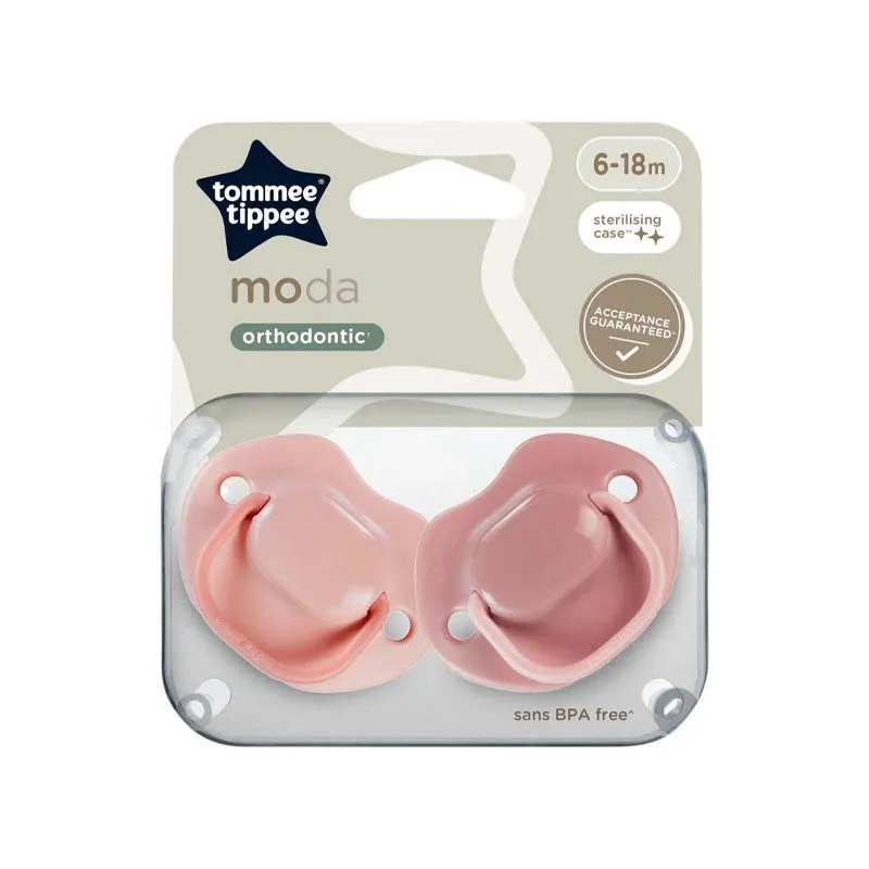 43338599 TT CTN MODA SOOTHERS 6-18M ORTHODONTIC x3