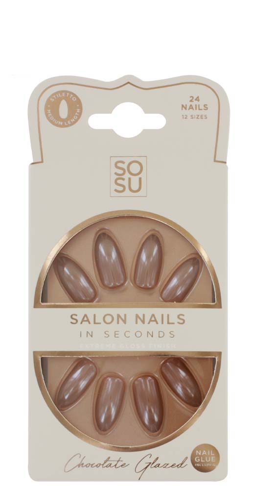 SOSU FALSE NAILS GLAZED CHOCOLATE