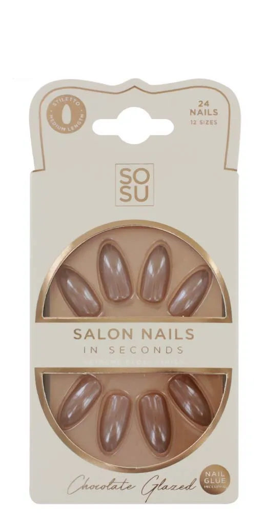 SOSU FALSE NAILS GLAZED CHOCOLATE