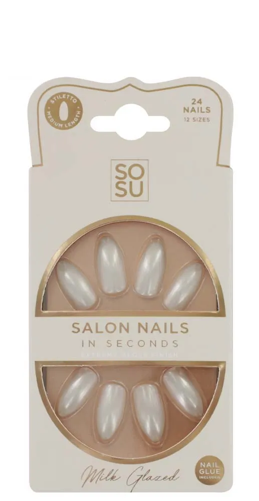 SOSU FALSE NAILS GLAZED MILK