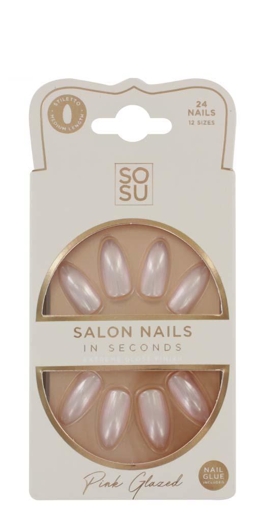 SOSU FALSE NAILS GLAZED PINK