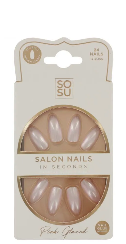 SOSU FALSE NAILS GLAZED PINK