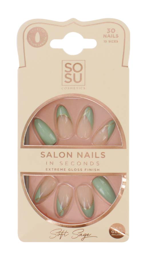 SOSU FALSE NAILS SOFT SAGE