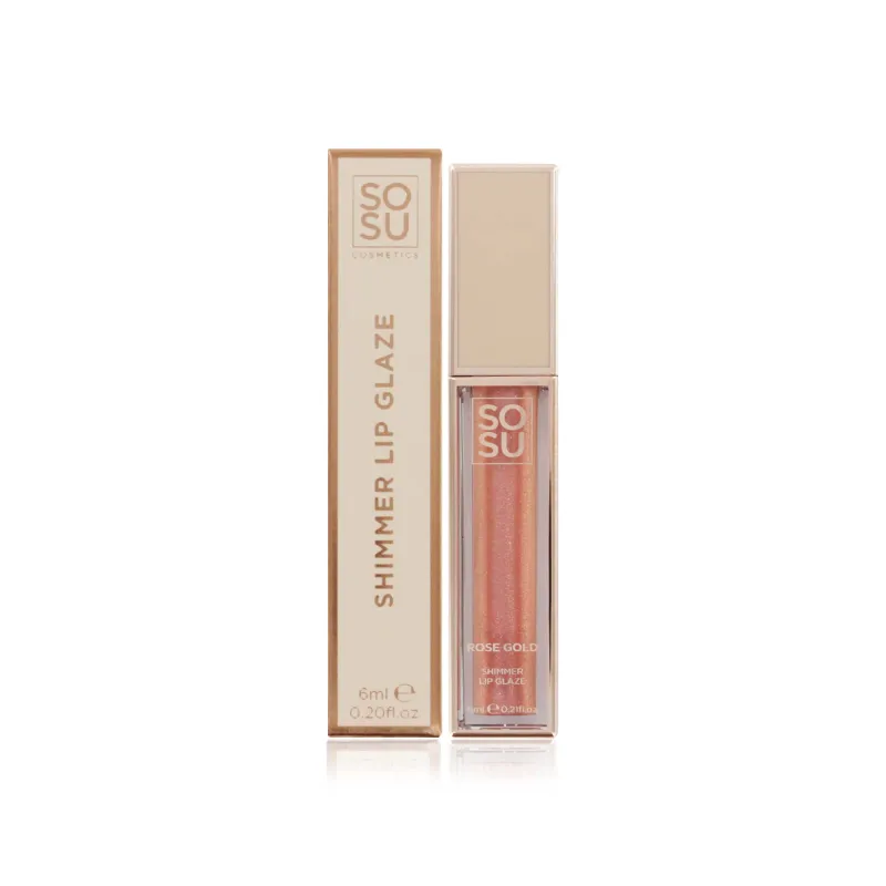 SOSU LIP GLAZE ROSE GOLD SHIMMER