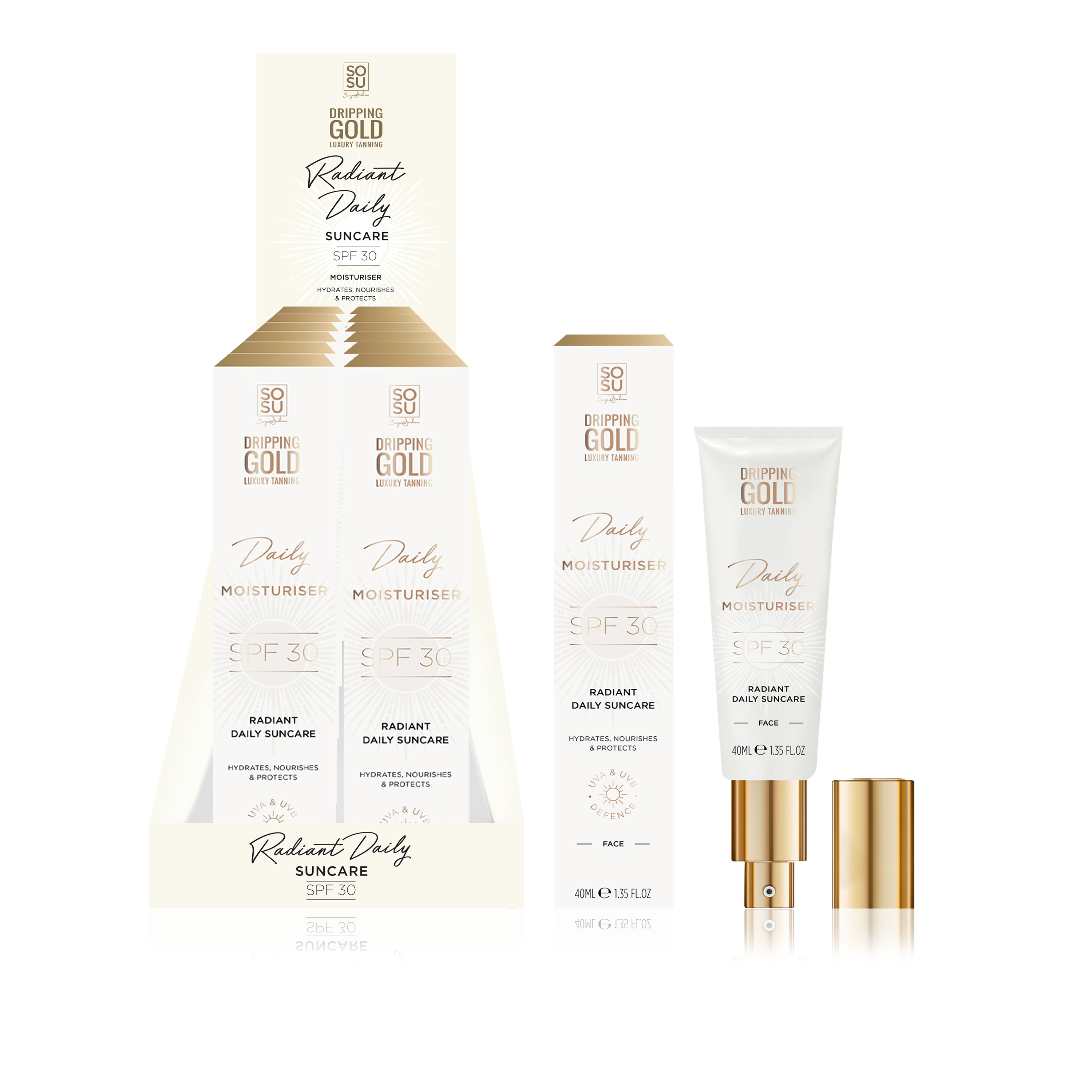 DRIPPING GOLD  DAILY FACE MOISTURISER 30 SPF 40ml